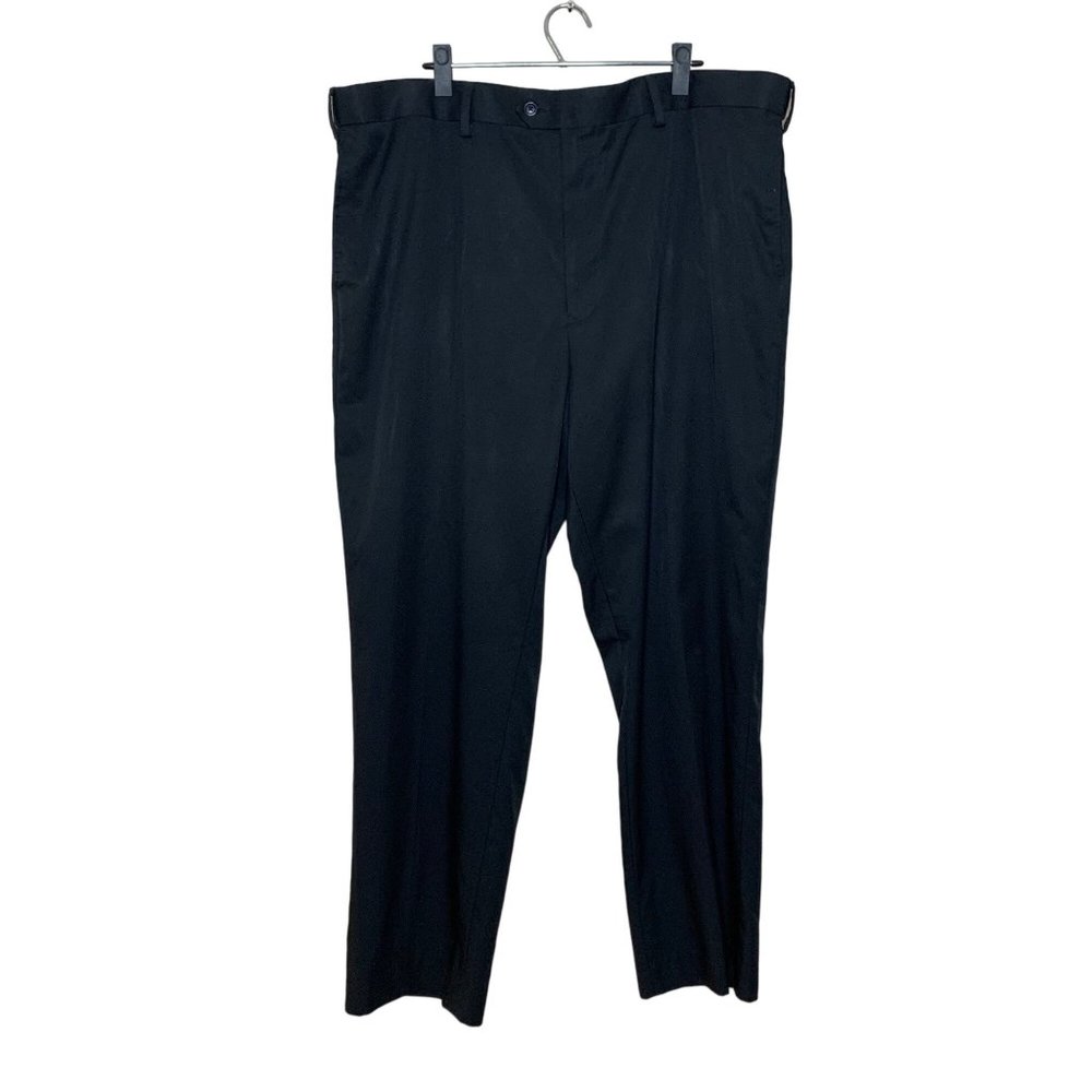 GS Dress Slacks Flat Front Trouser Relaxed Black Office Work Men's Size 46